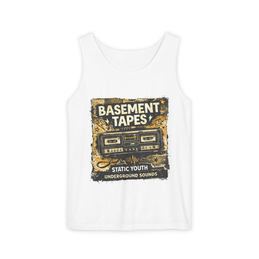 Basement Tapes Cassette Tank Top — Retro Music Graphic Tank - Creations by Chris and Carlos