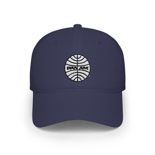 Pan Am Airlines Basketball Logo Low Profile Cap — Embroidered Sport Ball Dad Hat - Creations by Chris and Carlos
