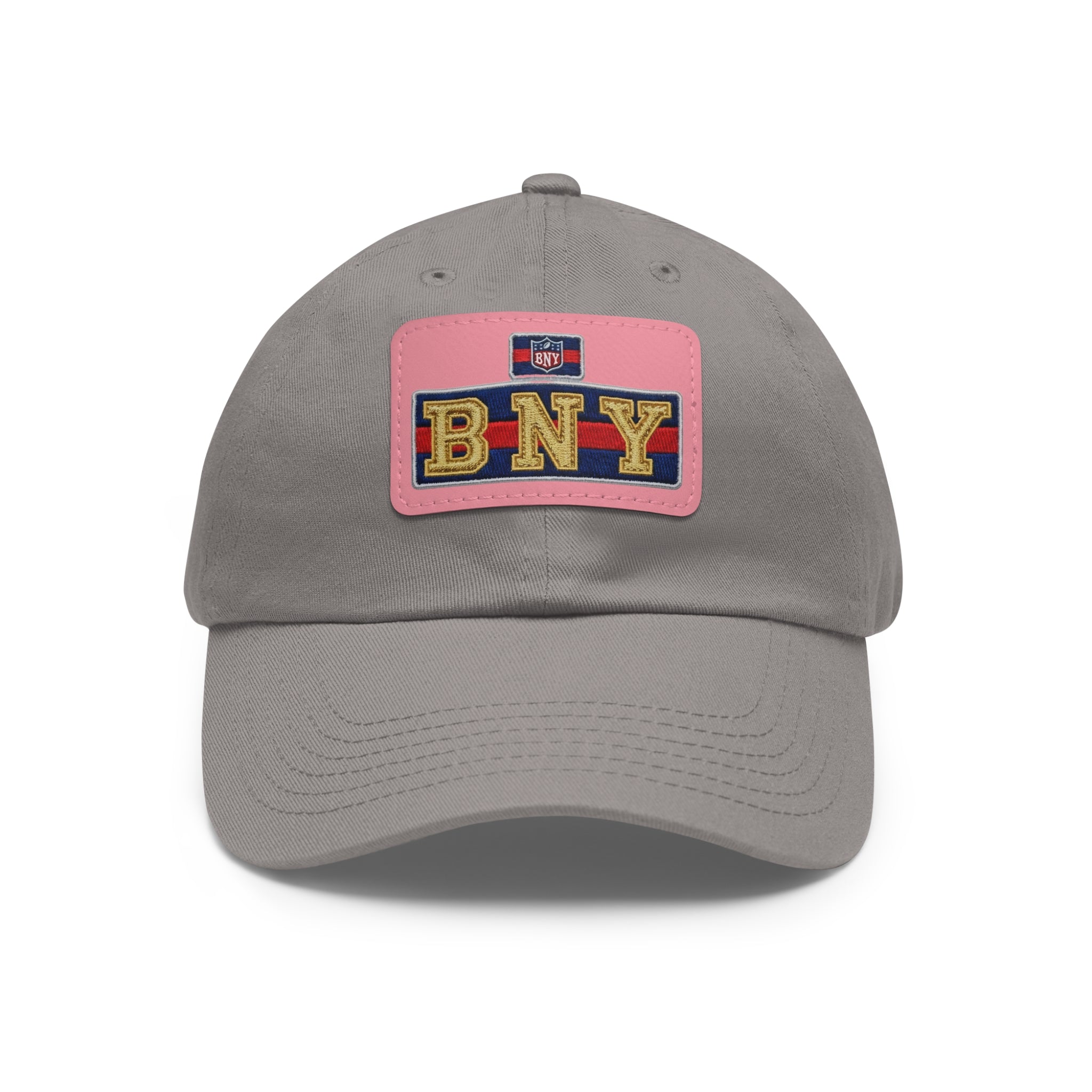 BNY Leather Patch Dad Hat – Vintage Varsity Baseball Cap - Creations by Chris and Carlos