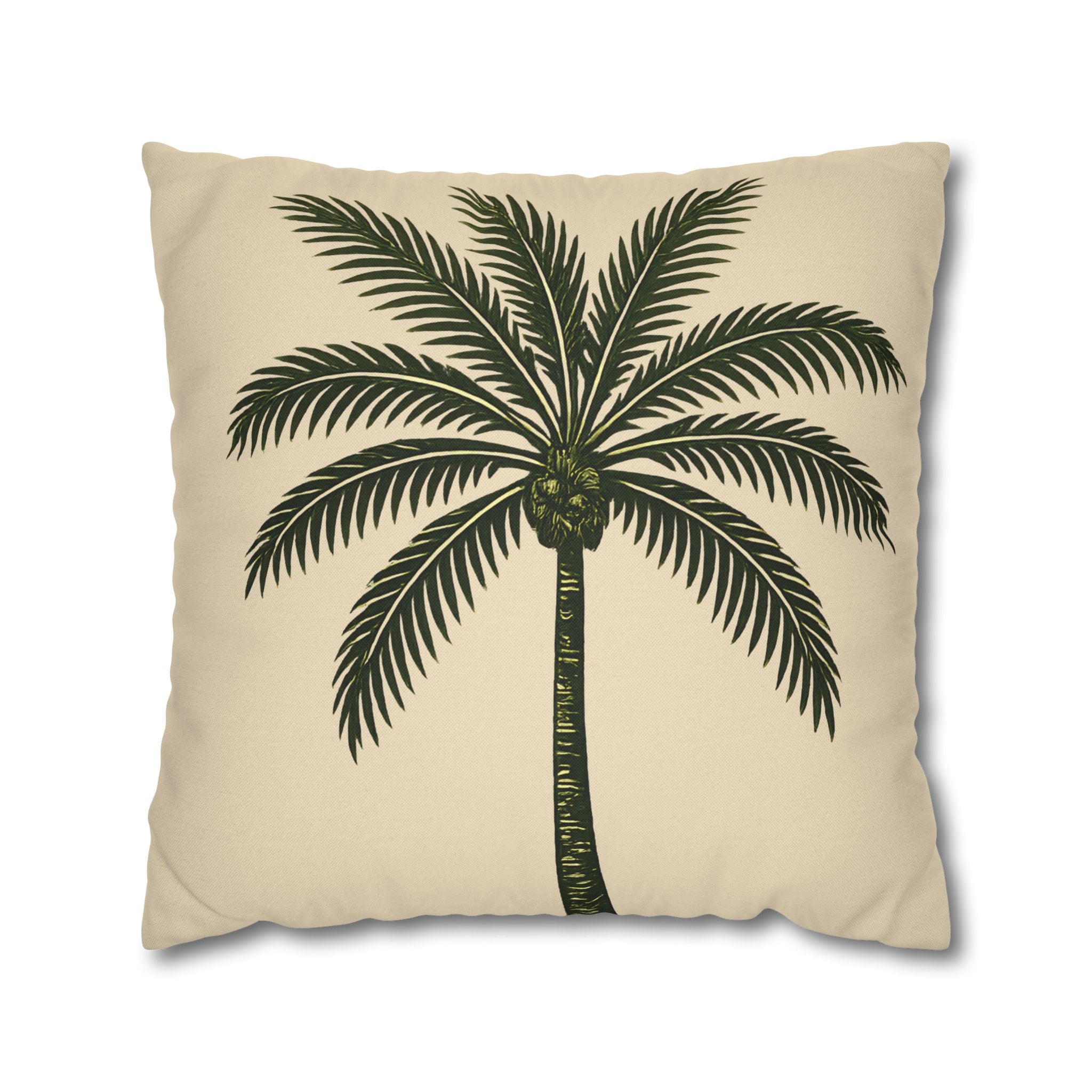 Palm Tree Throw Pillowcase — Tropical Decorative Pillow Cover - Creations by Chris and Carlos