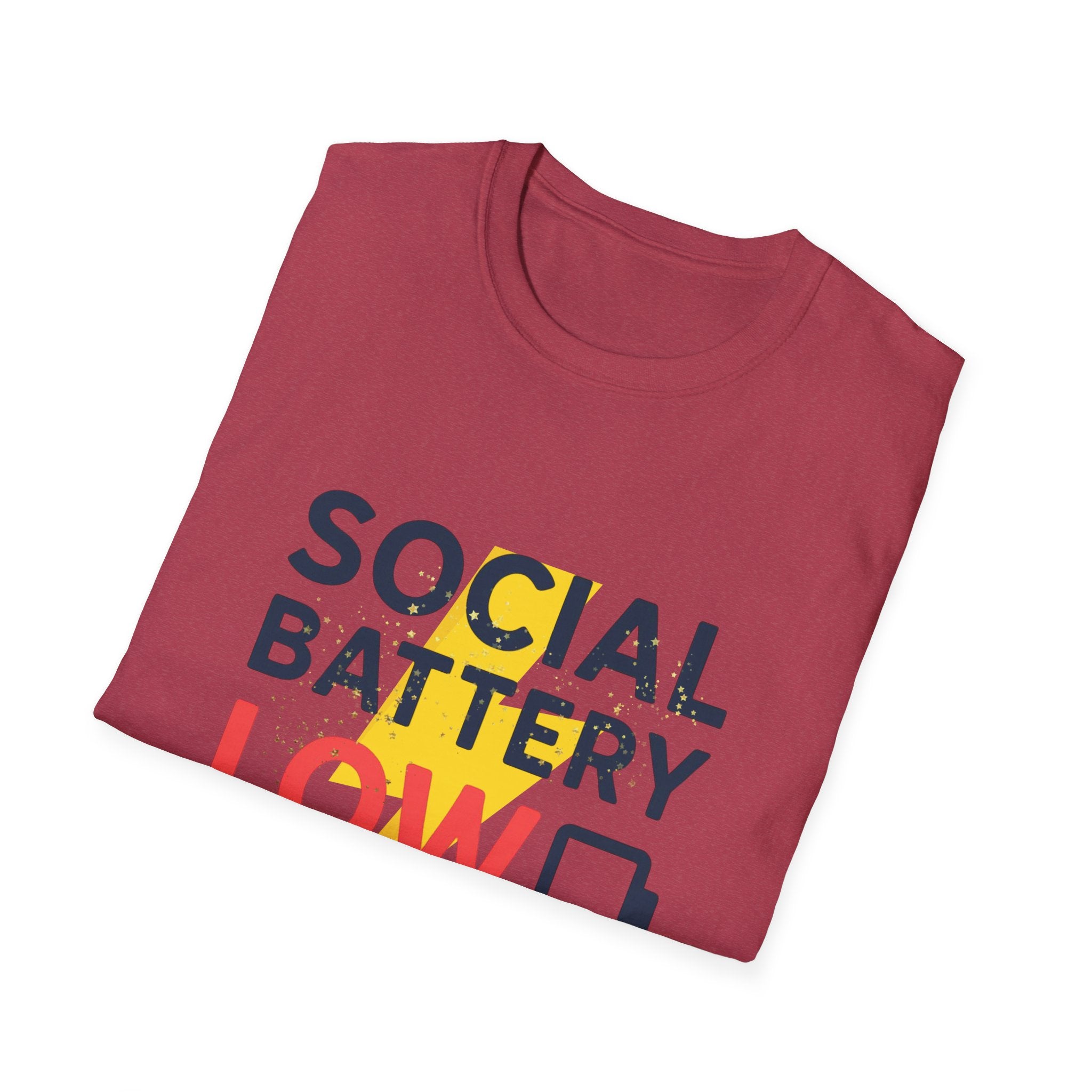 Social Battery Low T-Shirt — Funny Introvert Graphic Tee - Creations by Chris and Carlos