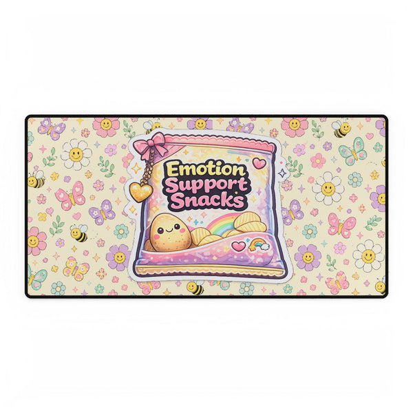 Headspace Hangs | Emotion Support Snacks Desk Mat — Cute Pastel Kawaii Mousepad for Desk