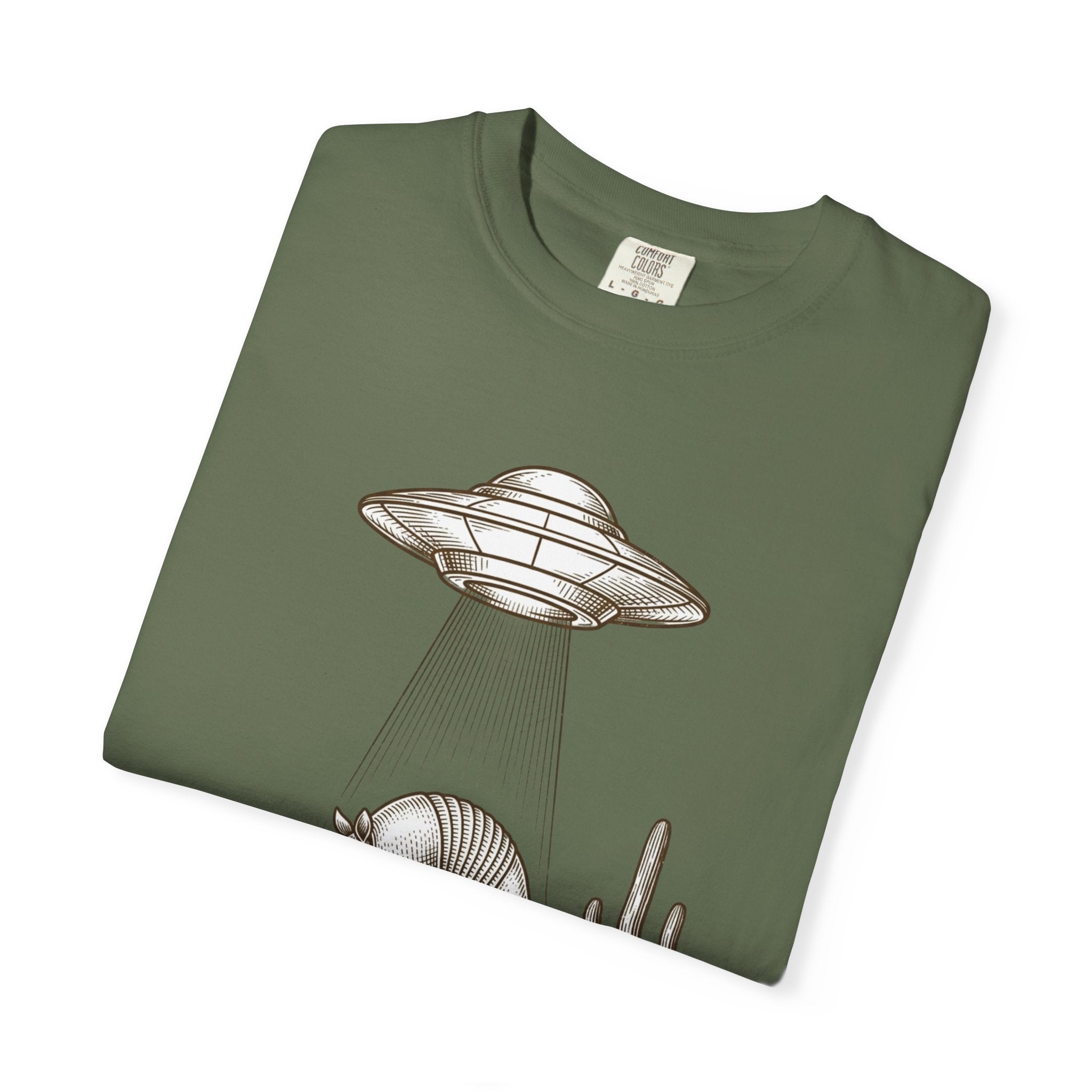 T-Shirt — Desert UFO Abduction Armadillo Graphic - Creations by Chris and Carlos