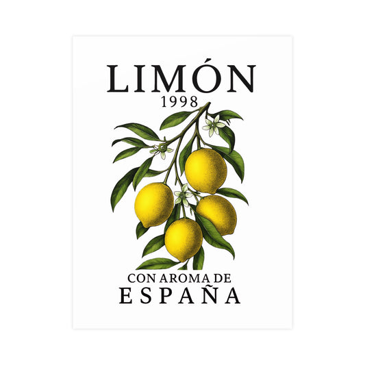 LIMÓN 1998 Spanish Lemon Botanical Poster — 'Con Aroma de España' Vintage Wall Art - Creations by Chris and Carlos