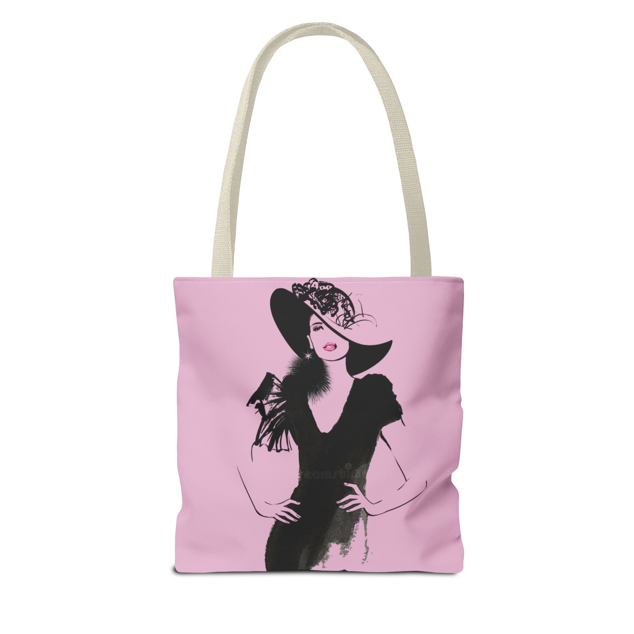Fashion Illustration Tote Bag — Chic Pink Lady Print - Creations by Chris and Carlos