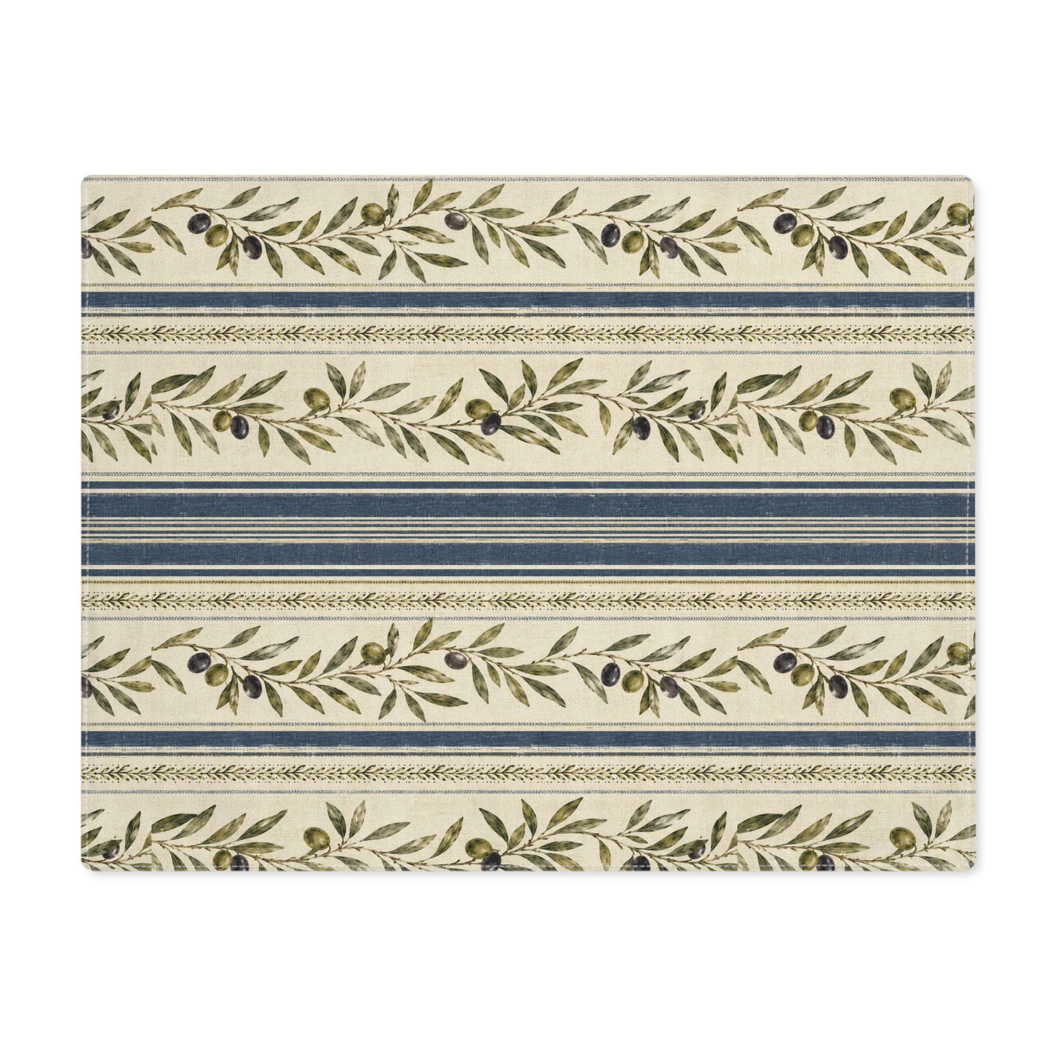 Olive Branch Stripe Placemat — Country Kitchen Table Mat - Creations by Chris and Carlos