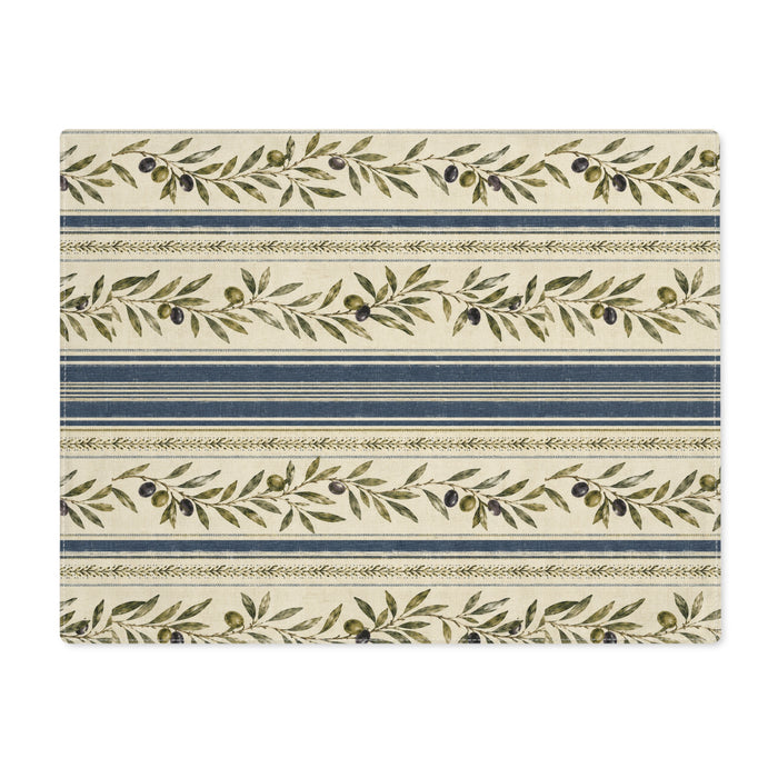Olive Branch Stripe Placemat — Country Kitchen Table Mat - Creations by Chris and Carlos