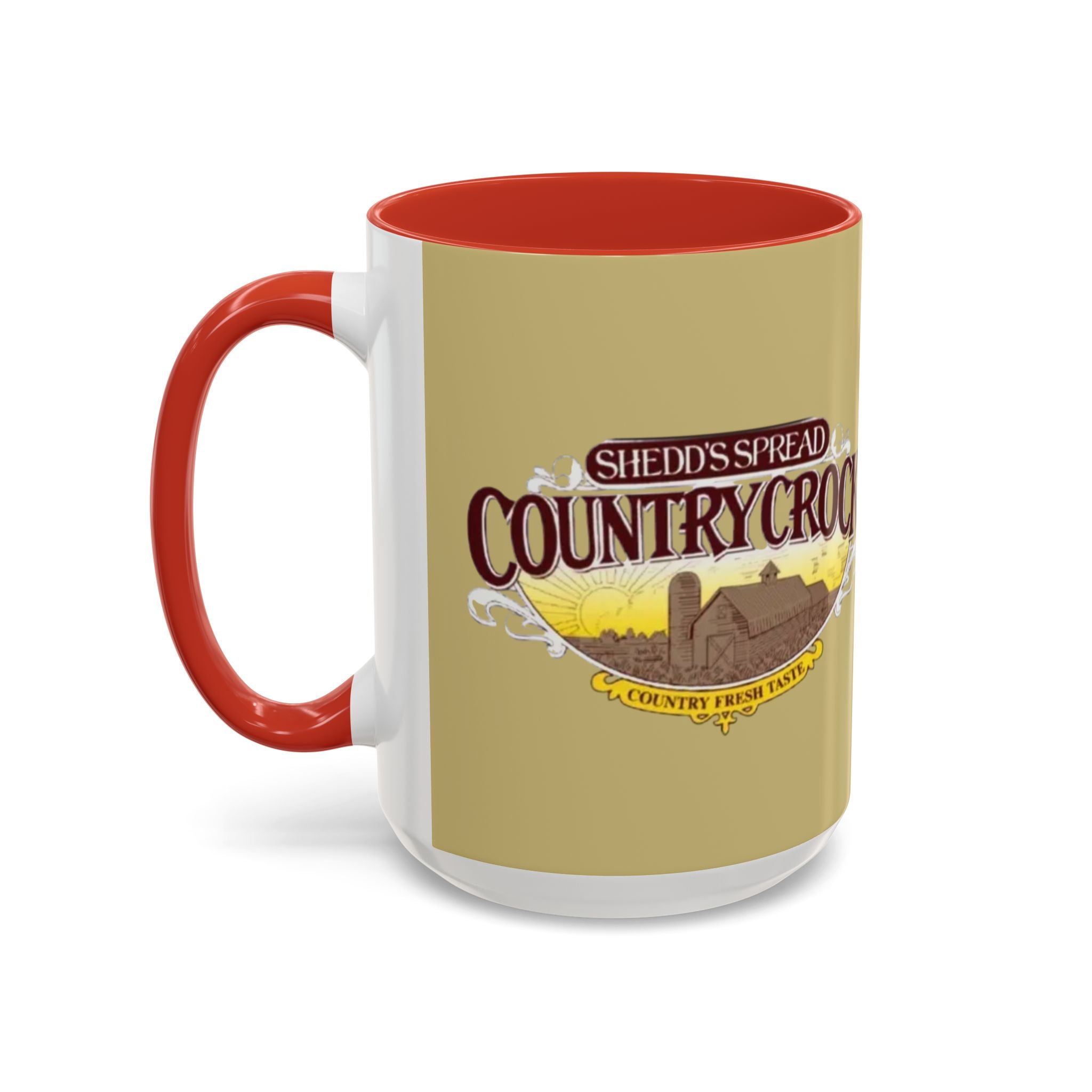 Country Crock Logo Accent Coffee Mug — Retro Farmhouse Butter Spread Design (11/15oz) - Creations by Chris and Carlos