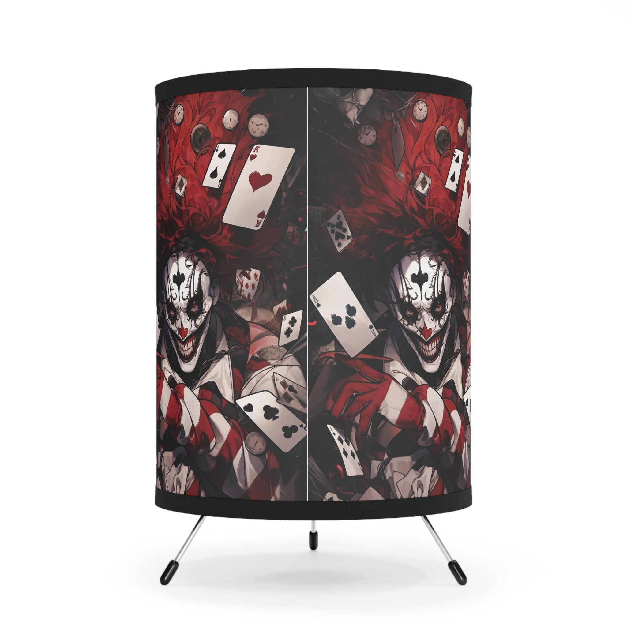 Joker- Tripod Lamp with High-Res Printed Shade, US\CA plug - Creations by Chris and Carlos