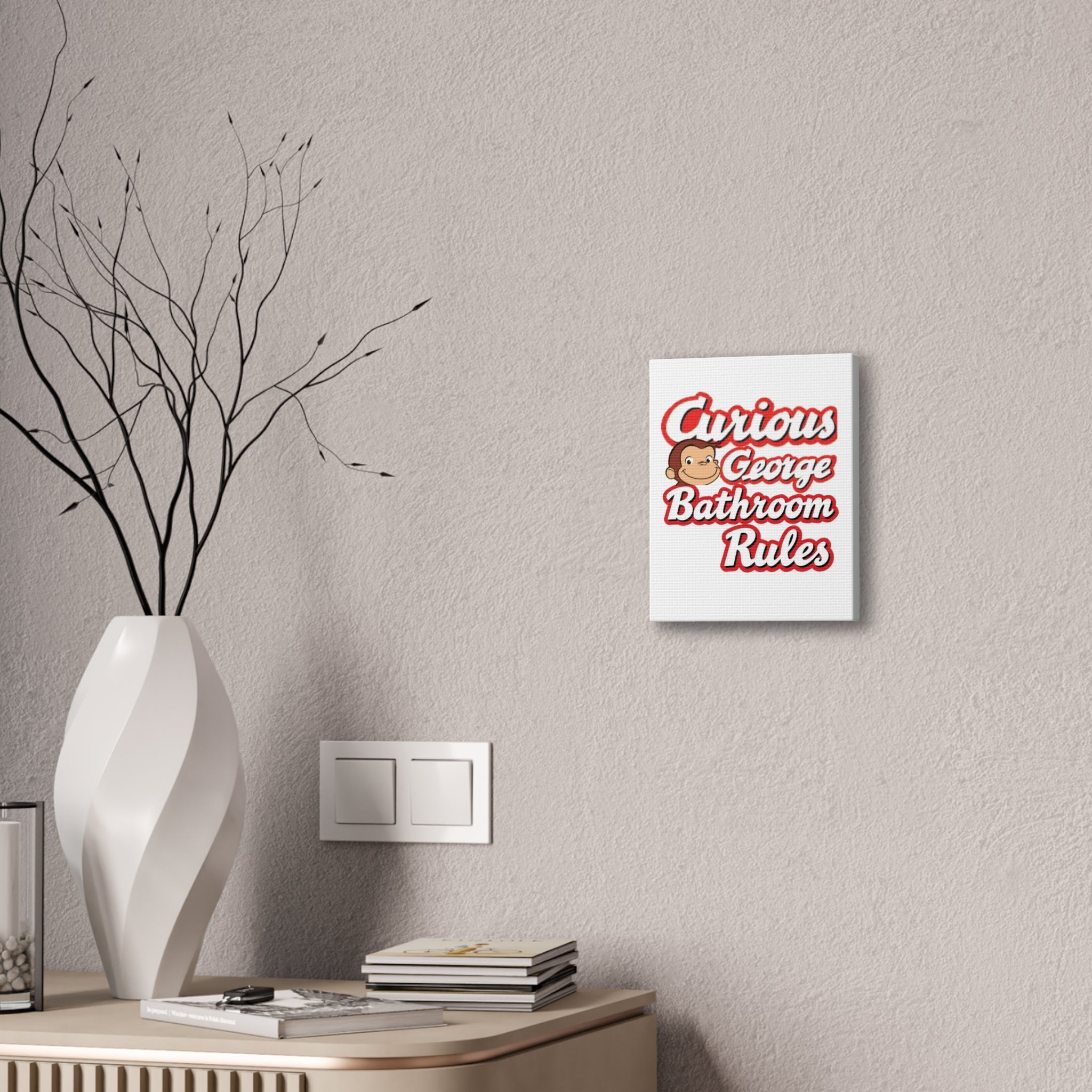 Bathroom Rules Canvas — Curious Monkey Kids Wall Art - Creations by Chris and Carlos