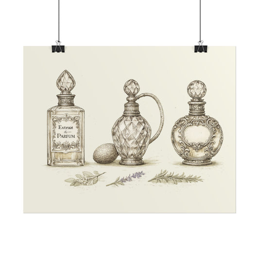 Vintage Perfume Bottles Poster — Botanical Apothecary Wall Art - Creations by Chris and Carlos