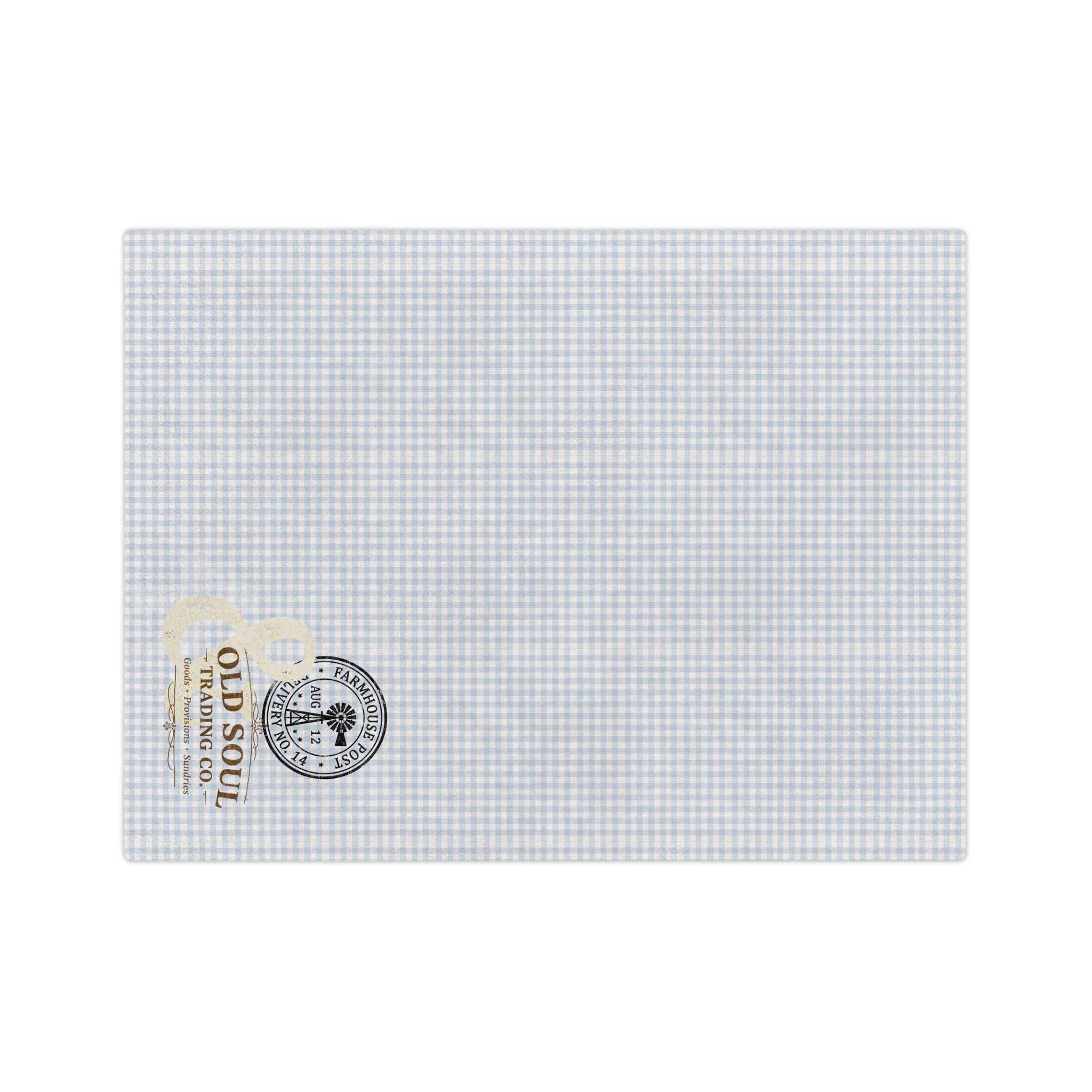 Light Blue Gingham Velveteen Microfiber Blanket — Cozy Plaid Throw for Nursery & Home - Creations by Chris and Carlos