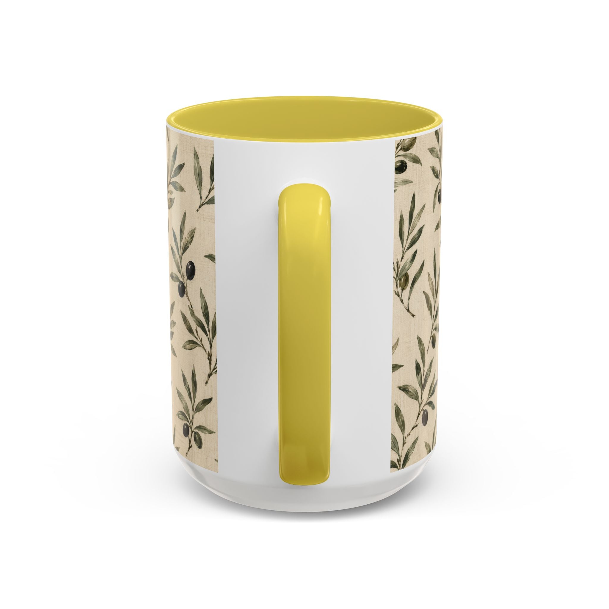 Olive Branch Pattern Ceramic Mug (11oz, 15oz) - Creations by Chris and Carlos