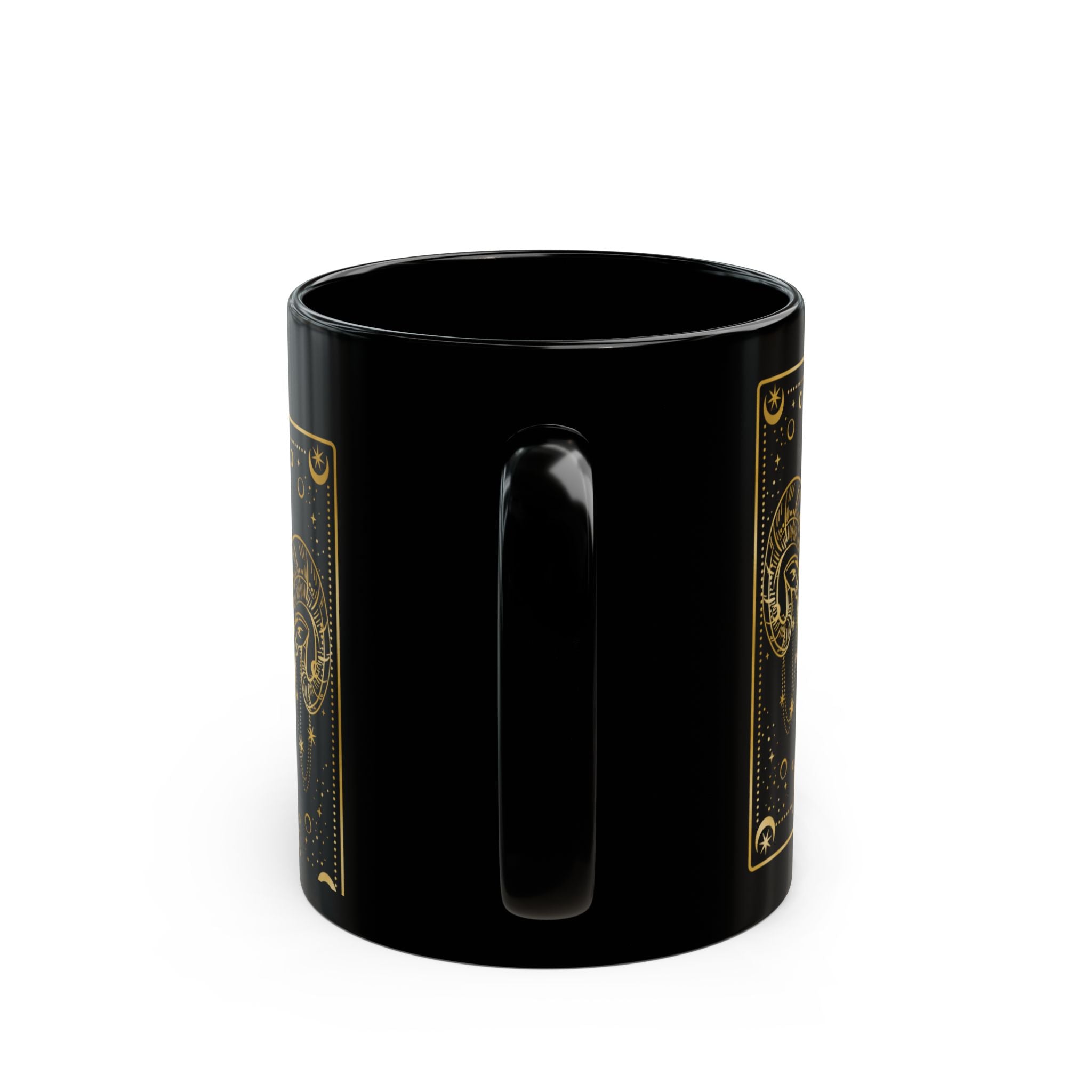 Aries Zodiac Black Mug — Gold Ram Astrology Coffee Cup (11oz & 15oz) - Creations by Chris and Carlos