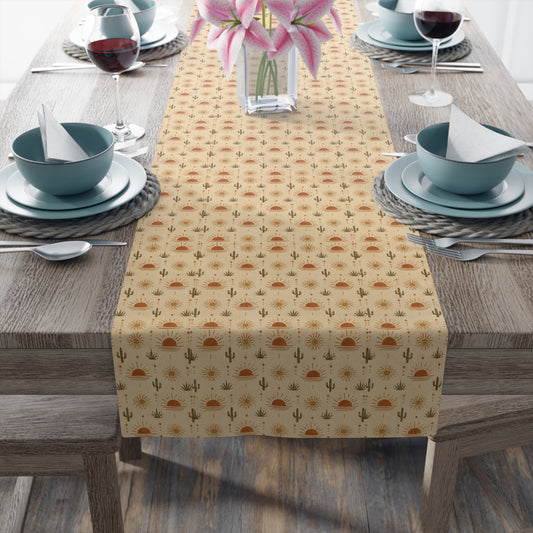 Autumn Harvest Table Runner - Fall Leaves & Pumpkins Cotton-Poly Dining Decor - Creations by Chris and Carlos