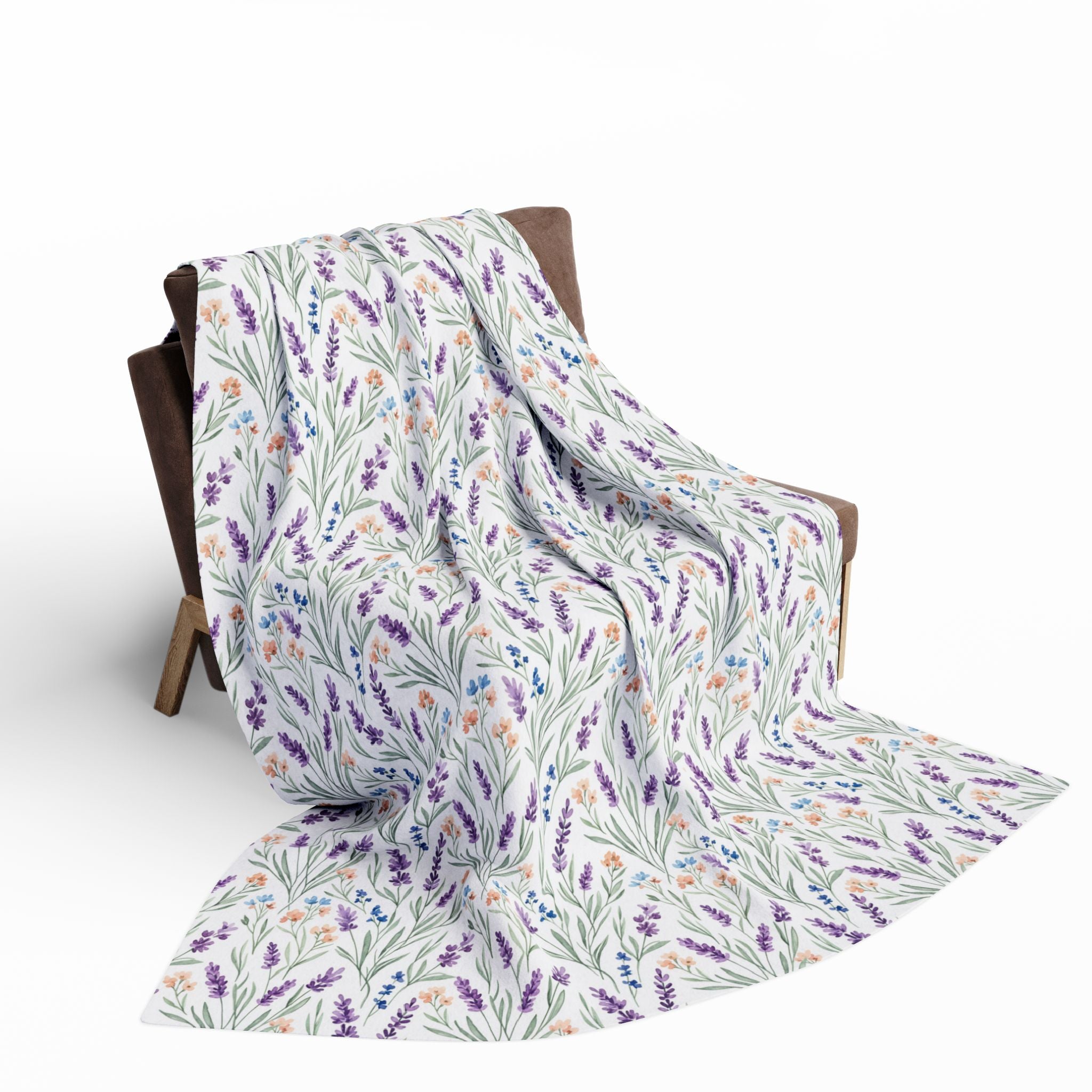 The Artisanal Flora Gallery Floral Lavender Fleece Blanket - Creations by Chris and Carlos
