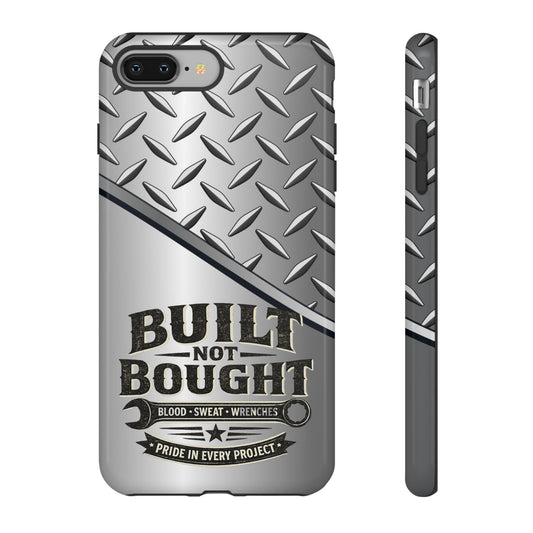 Built Not Bought Metal Diamond-Plate Phone Case — Rugged Tool Lover Gift - Creations by Chris and Carlos