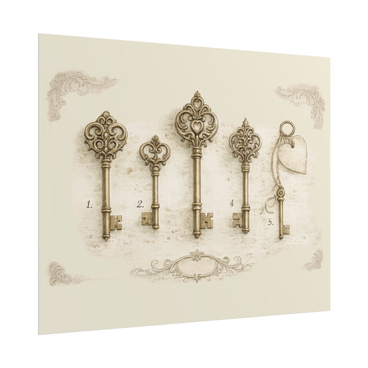 Antique Skeleton Keys Rolled Poster - Creations by Chris and Carlos