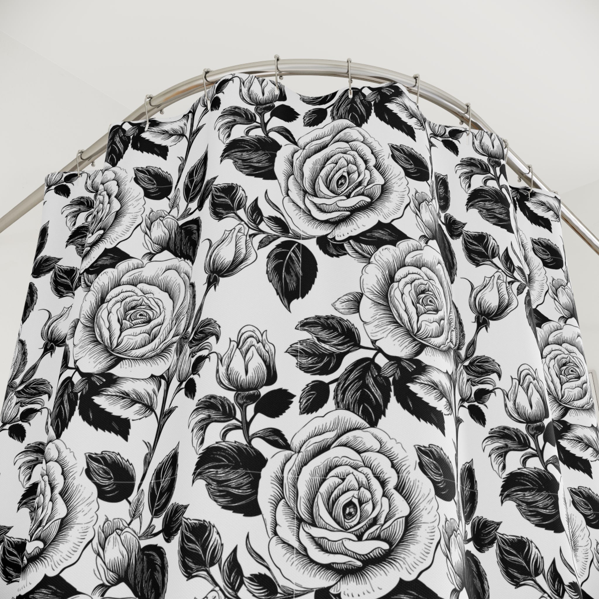 Whispers of Toile- Elegant Floral Shower Curtains, Vintage Rose Shower Decor, Bathroom Accessories, Gift for Her, Home Makeover, Wedding Present - Creations by Chris and Carlos