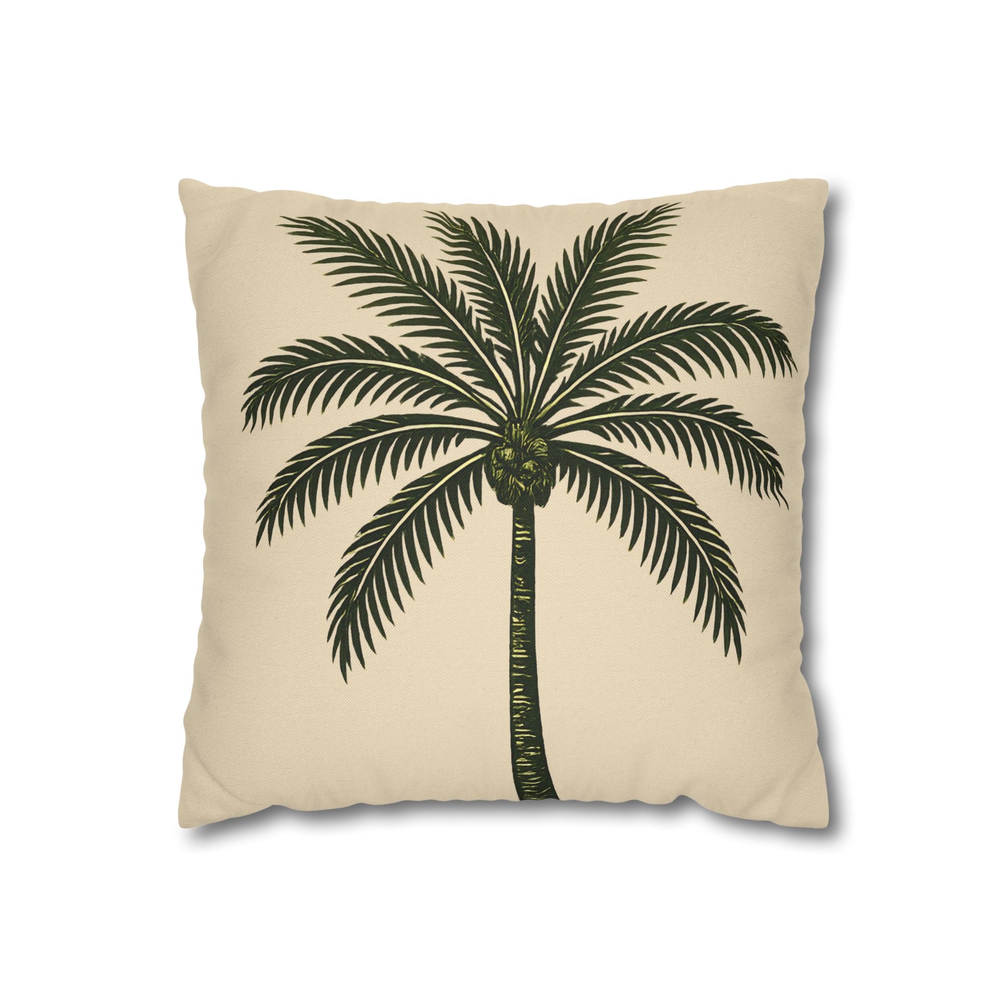 Palm Tree Throw Pillowcase — Tropical Decorative Pillow Cover - Creations by Chris and Carlos