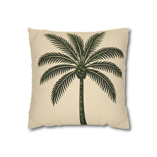 Palm Tree Throw Pillowcase — Tropical Decorative Pillow Cover - Creations by Chris and Carlos