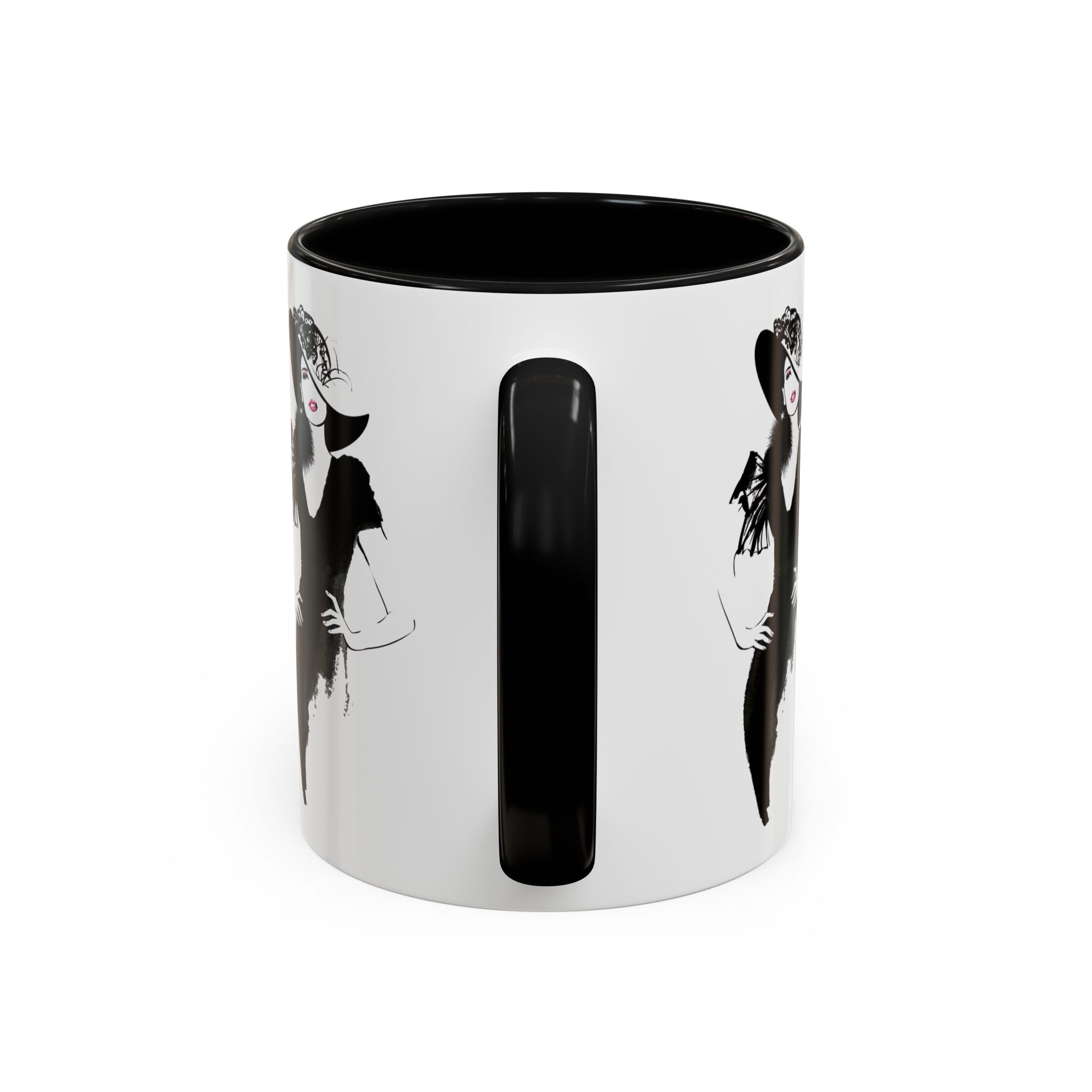 Elegant Lady Fashion Coffee Mug – Vintage Chic Black & White Accent - Creations by Chris and Carlos