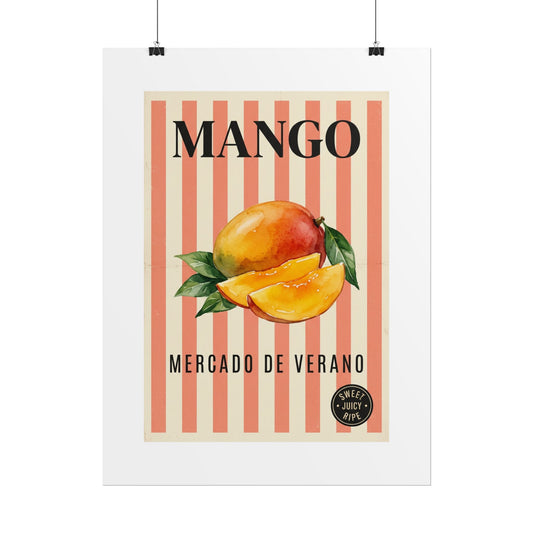 Mango Mercado de Verano Rolled Poster — Tropical Fruit Wall Art - Creations by Chris and Carlos