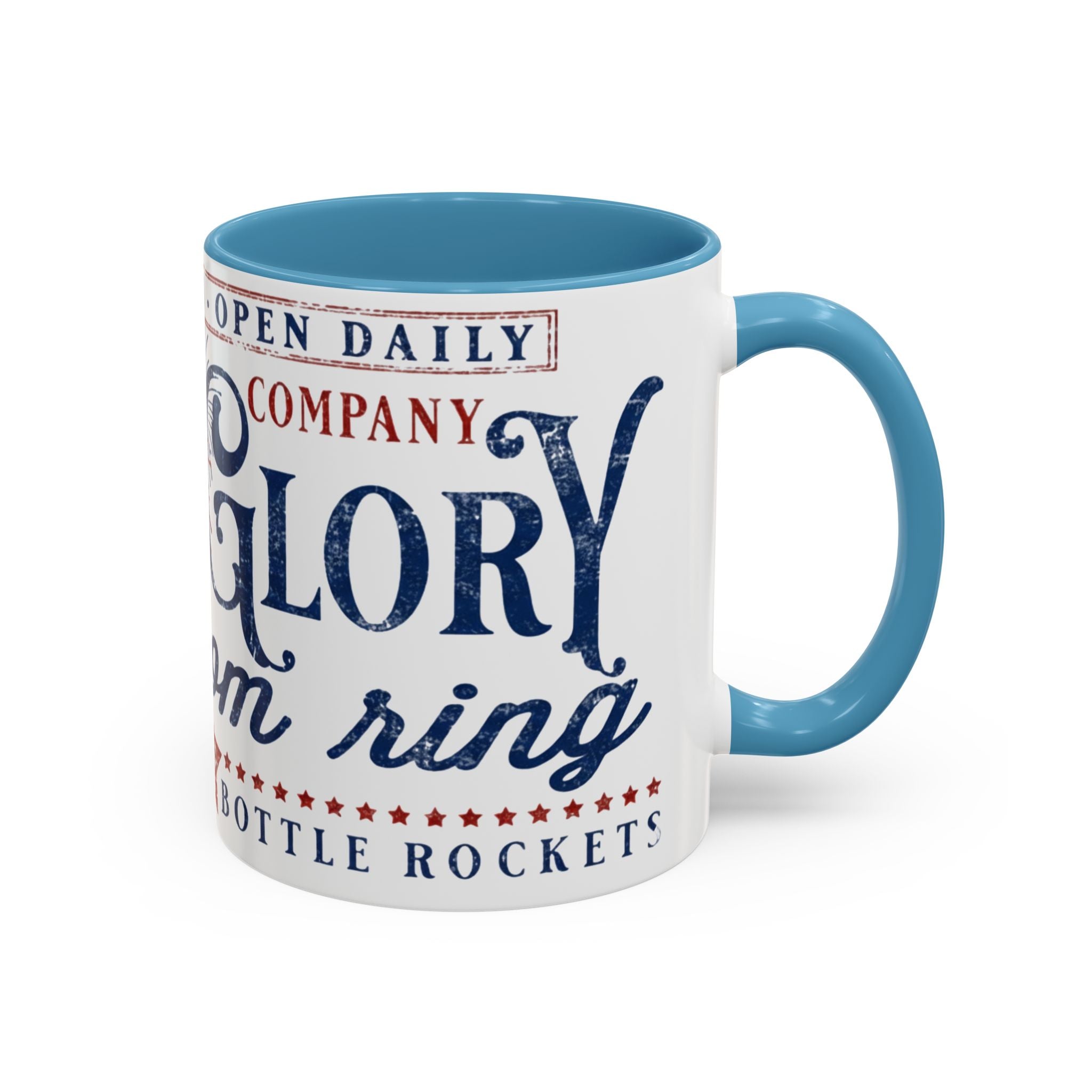 Patriotic 'Land of Glory' Accent Coffee Mug – Vintage 4th of July Americana Design - Creations by Chris and Carlos