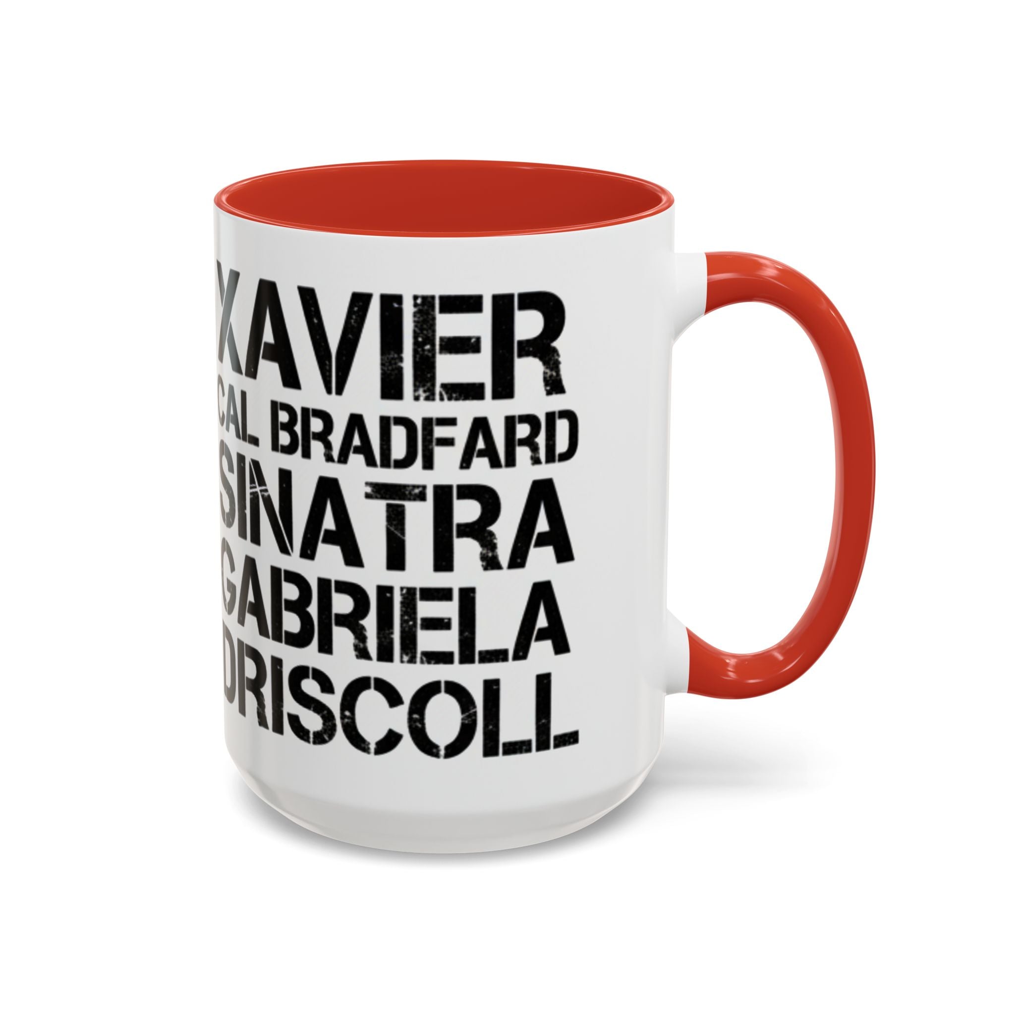 Paradise TV Show Typography Names Accent Coffee Mug — Bold Black Name List Design (11/15oz) - Creations by Chris and Carlos