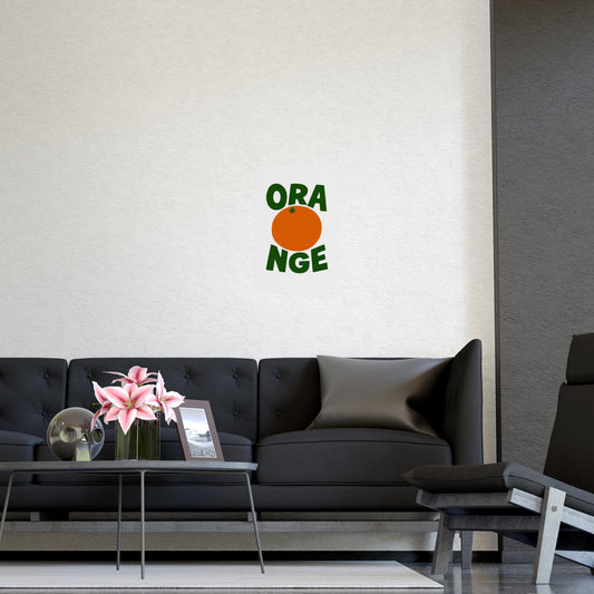Orange Graphic Poster — Retro Fruit Wall Art Print - Creations by Chris and Carlos