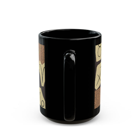 Zodiac Collage Black Mug — Vintage Astrology Symbols Coffee Cup (11oz/15oz) - Creations by Chris and Carlos