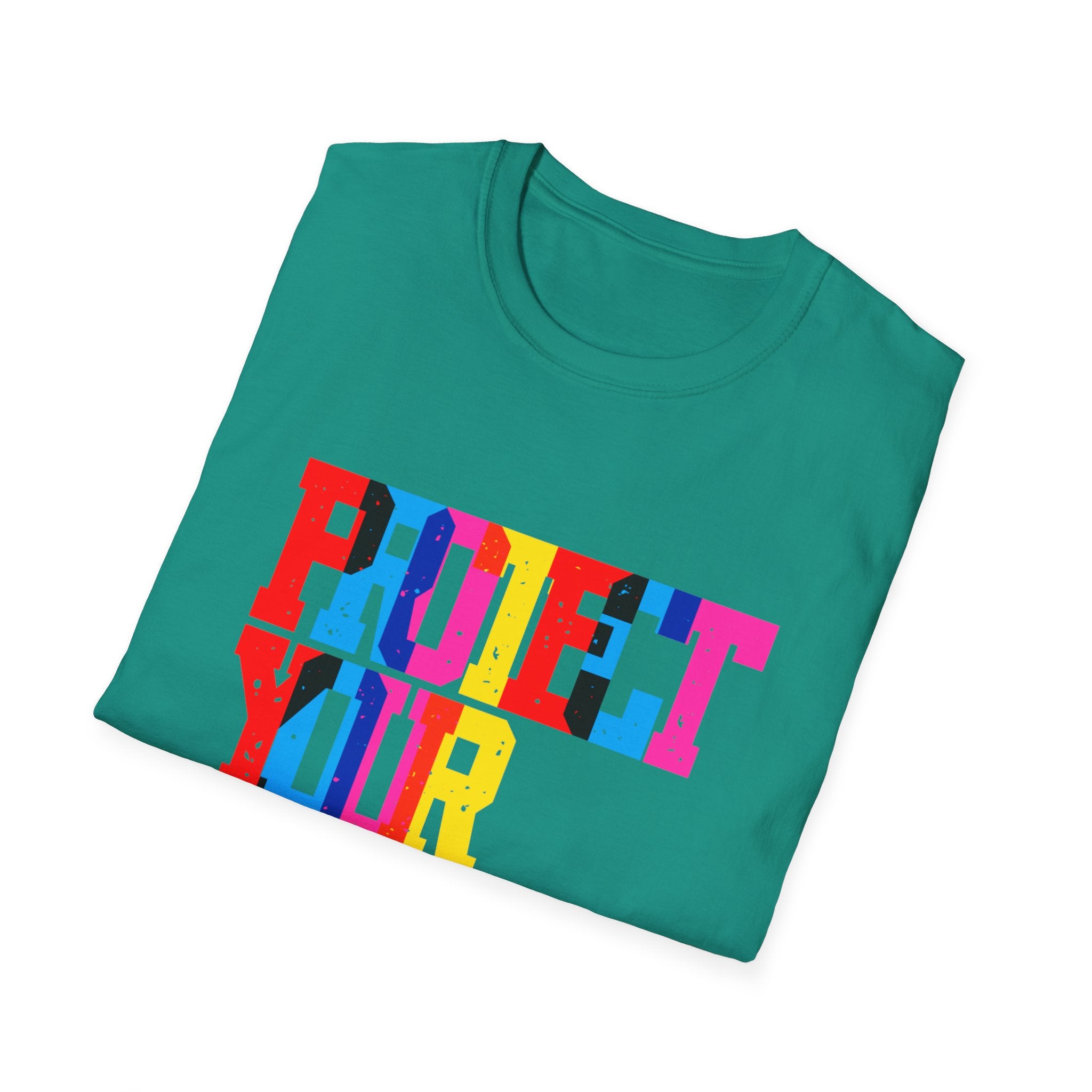 T-Shirt — Colorblock "Protect Your Peace" Graphic Tee - Creations by Chris and Carlos