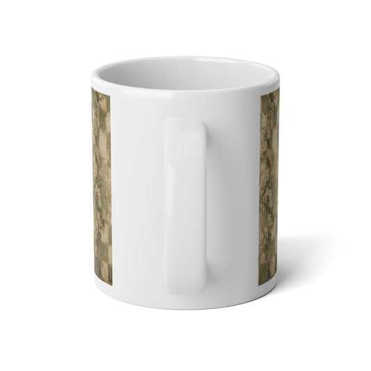 20oz Jumbo Mug — Vintage Floral Checkerboard Design - Creations by Chris and Carlos