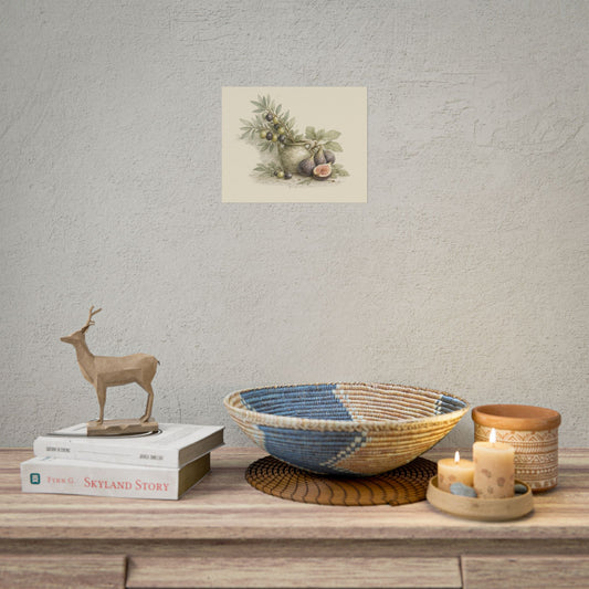 Botanical Fig & Olive Still Life Rolled Poster — Vintage Kitchen Wall Art - Creations by Chris and Carlos