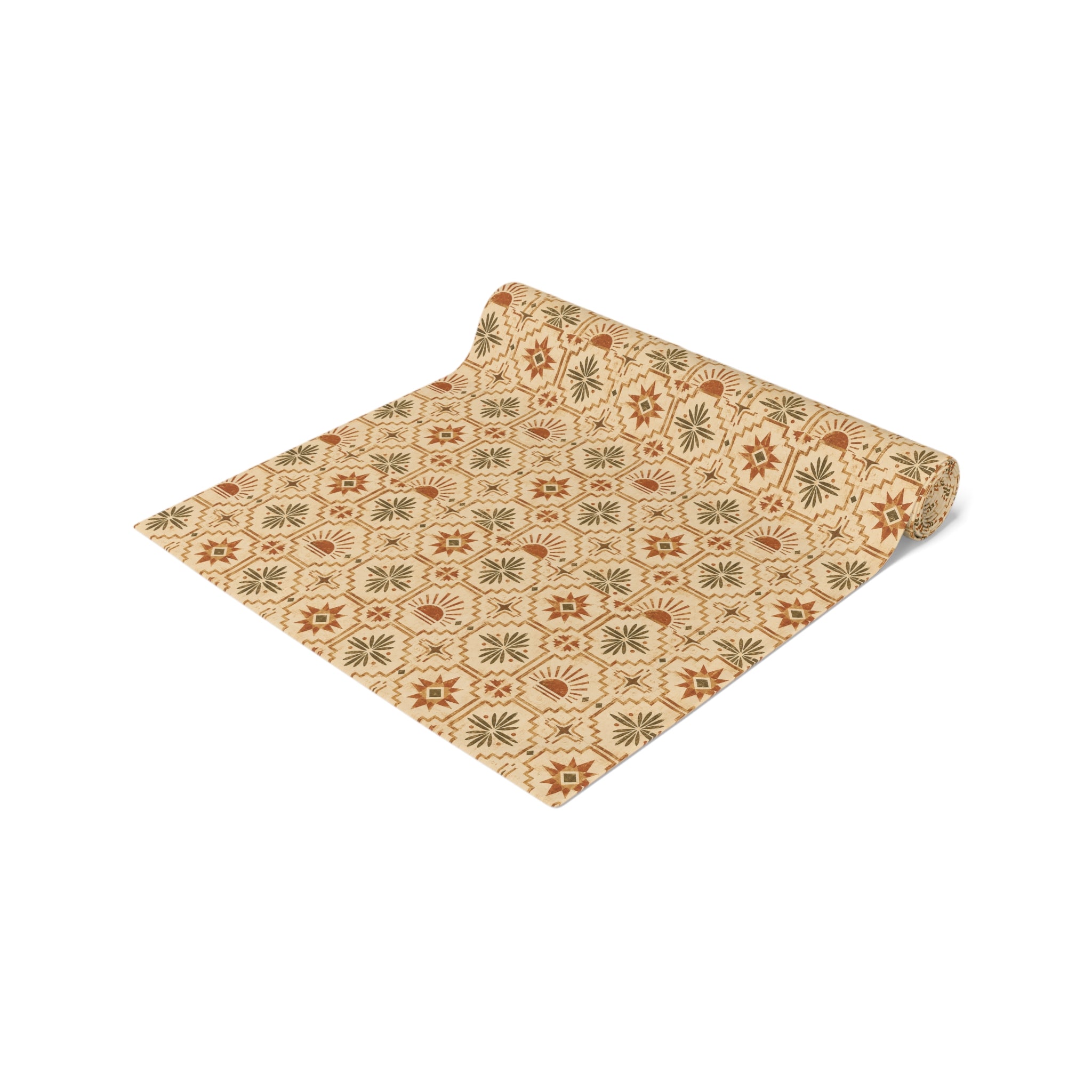 Southwestern Pattern Cotton-Poly Table Runner — Rustic Geometric Decor - Creations by Chris and Carlos