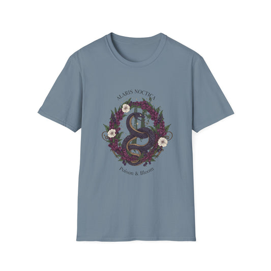Snake & Wreath Graphic T-Shirt — 'Alarm's Nothing' Floral Gothic Tee - Creations by Chris and Carlos
