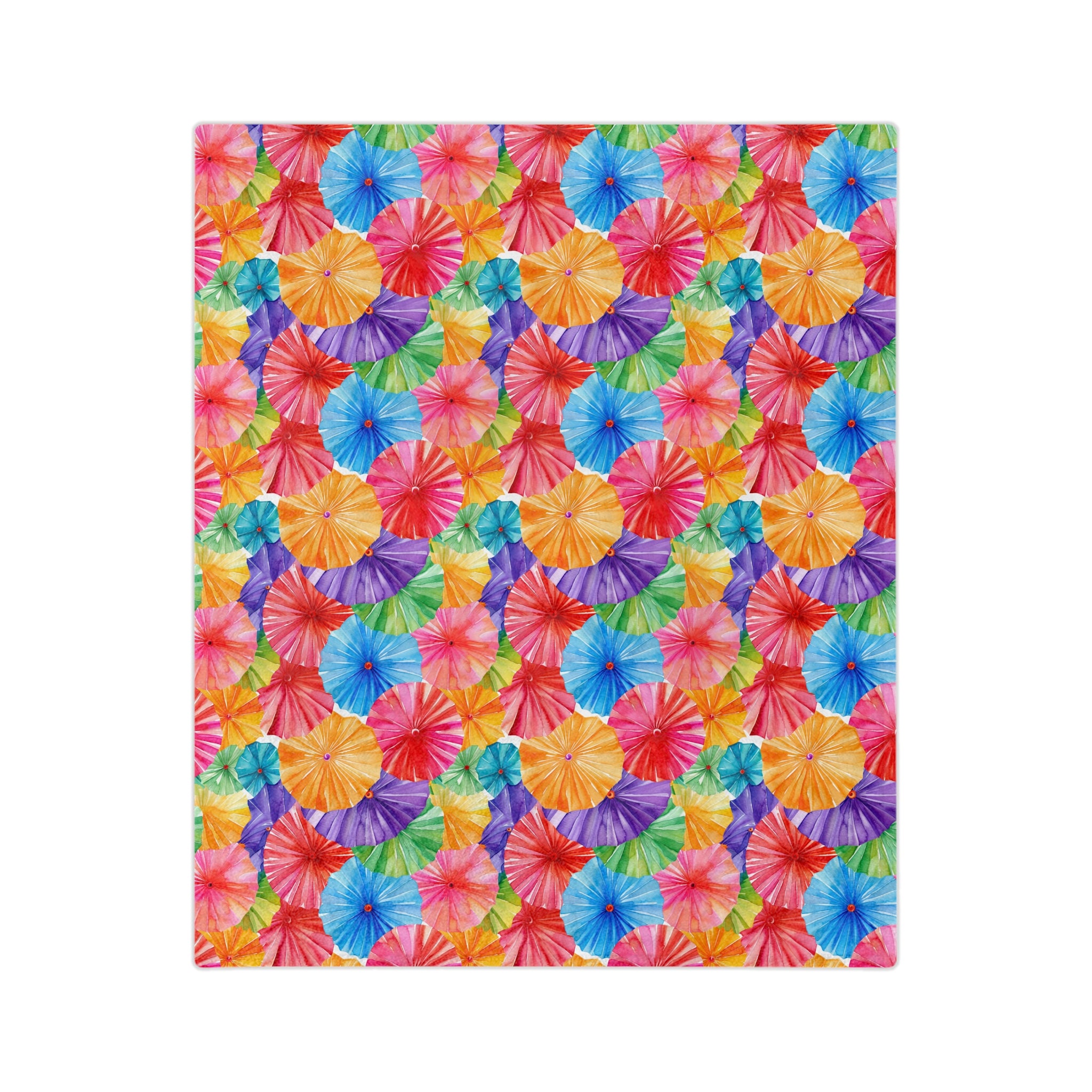 Sol y Alegría (Sun and Joy) Collection- Cactus Succulent Pattern Microfiber Blanket Soft Velveteen Throw for Home & Garden LoversTropical Parasol Velveteen Microfiber Blanket — Bright Floral Beach Umbrella Print, Cozy Travel & Home Throw - Creations by Chris and Carlos
