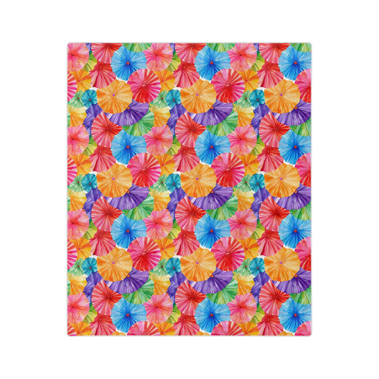 Sol y Alegría (Sun and Joy) Collection- Cactus Succulent Pattern Microfiber Blanket Soft Velveteen Throw for Home & Garden LoversTropical Parasol Velveteen Microfiber Blanket — Bright Floral Beach Umbrella Print, Cozy Travel & Home Throw - Creations by Chris and Carlos
