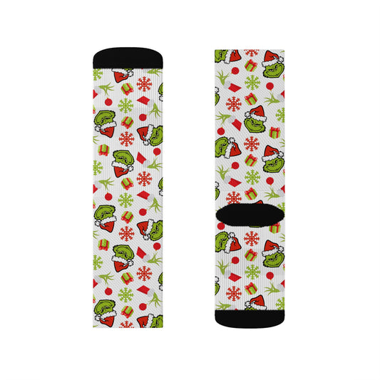 Holiday Grinch- Sublimation Socks - Creations by Chris and Carlos