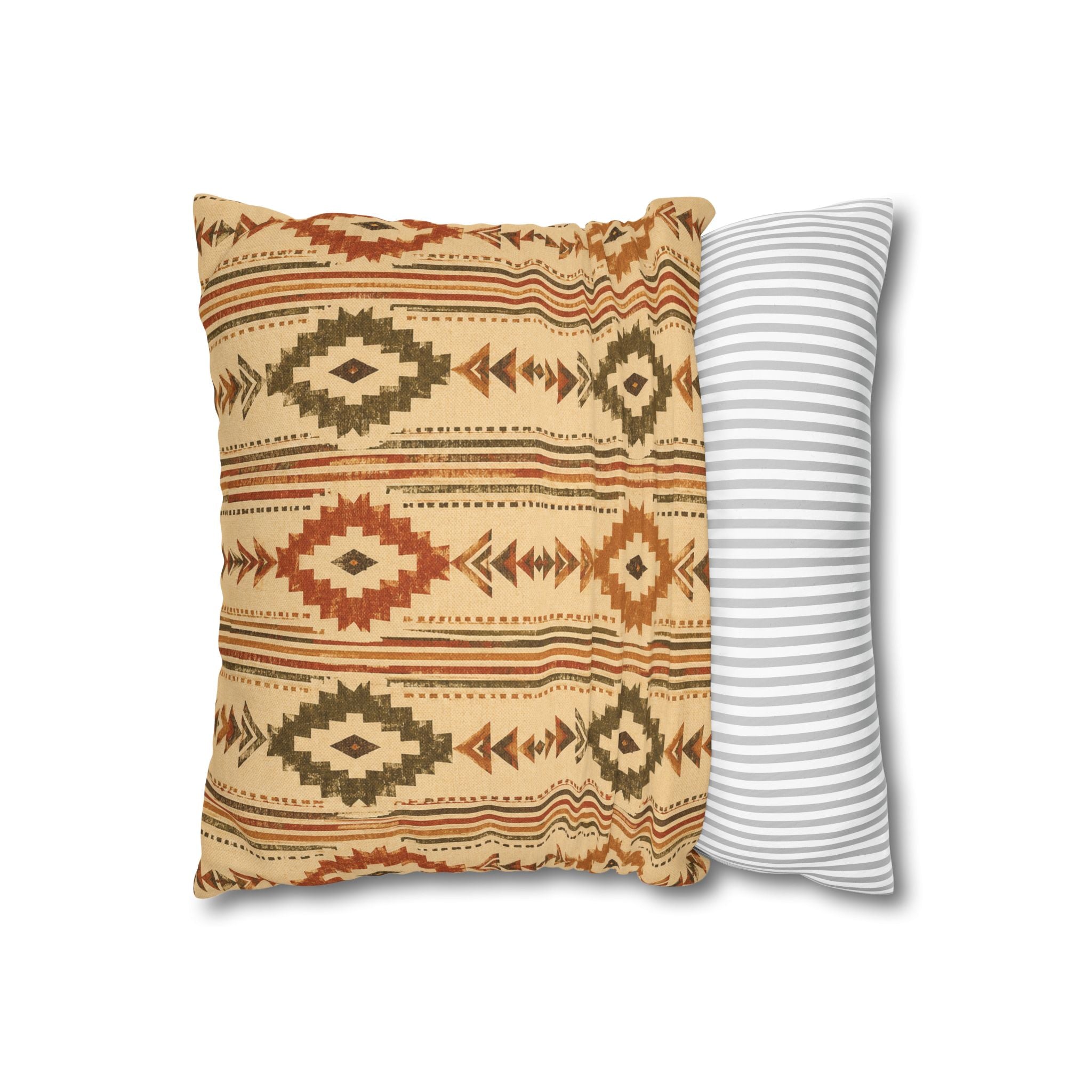 Southwestern Geometric Throw Pillowcase — Aztec Diamond Pattern - Creations by Chris and Carlos
