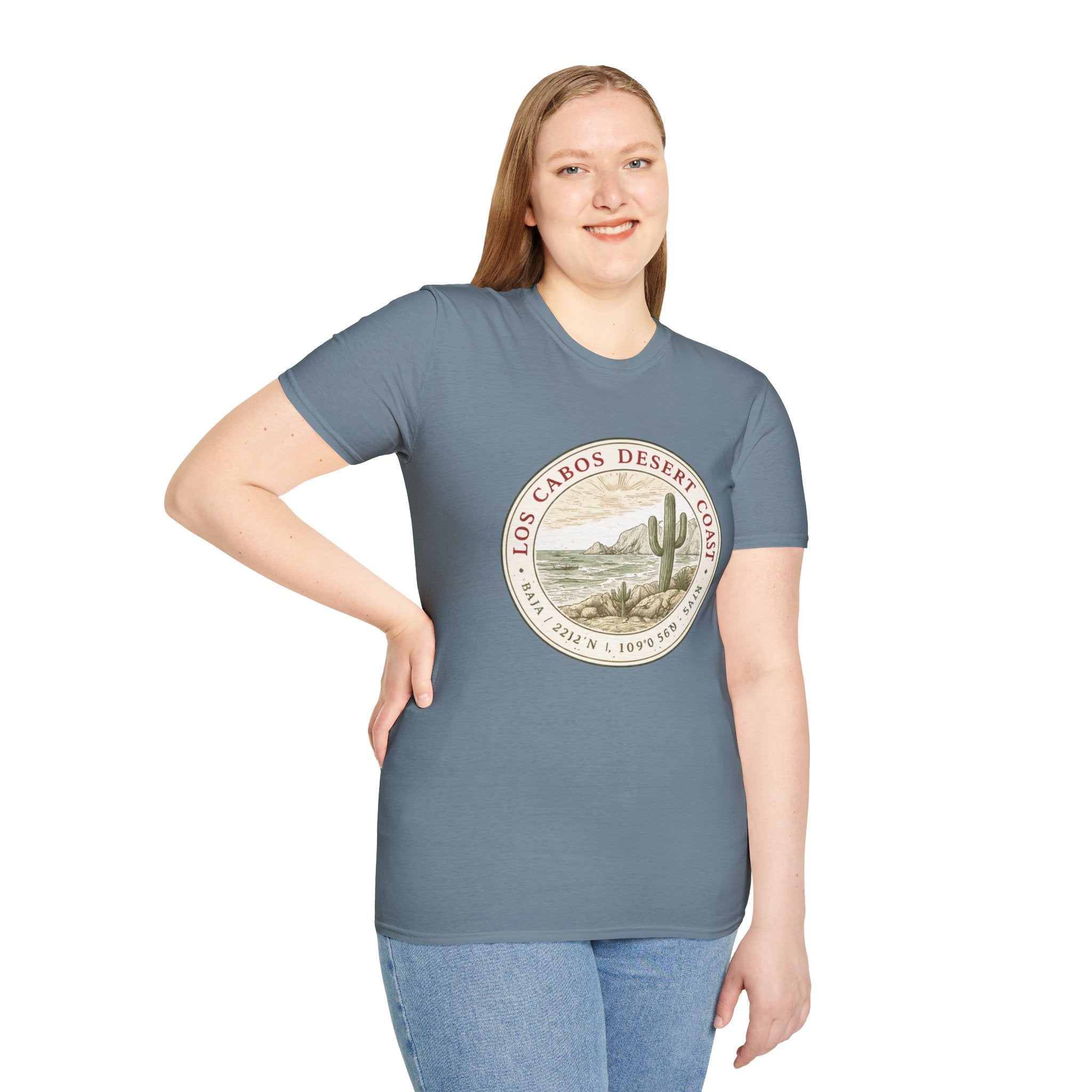 Los Cabos Desert Coast T-Shirt – Vintage Cactus Beach Badge - Creations by Chris and Carlos