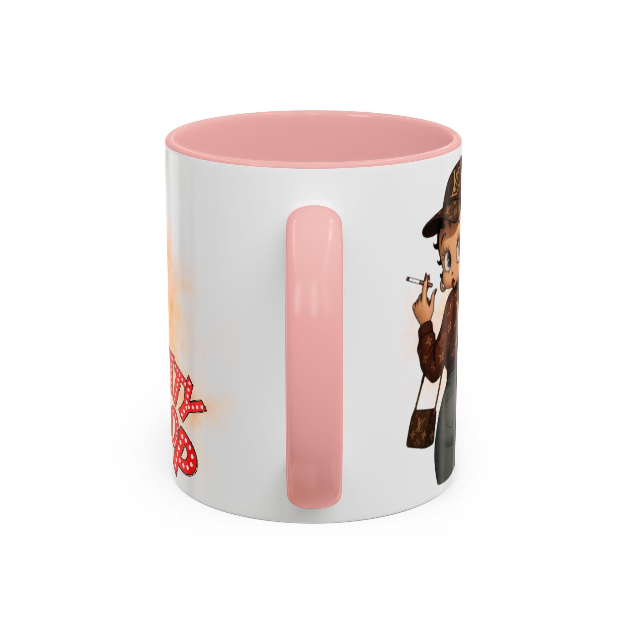 Accent Coffee Mug — Retro Pin-Up Character with 'Betty Boop' Text - Creations by Chris and Carlos