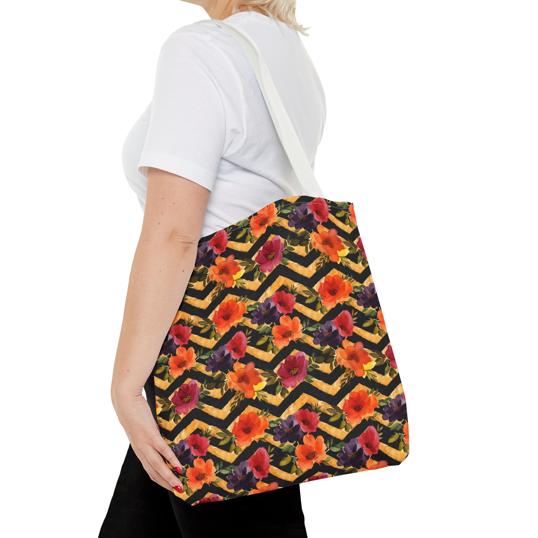Sol y Alegría (Sun and Joy) Collection- Cactus Succulent Pattern Microfiber Blanket Soft Velveteen Throw for Home & Garden Lovers Floral Chevron Tote Bag — Bright Orange & Pink All-Over-Print Beach Shopper - Creations by Chris and Carlos