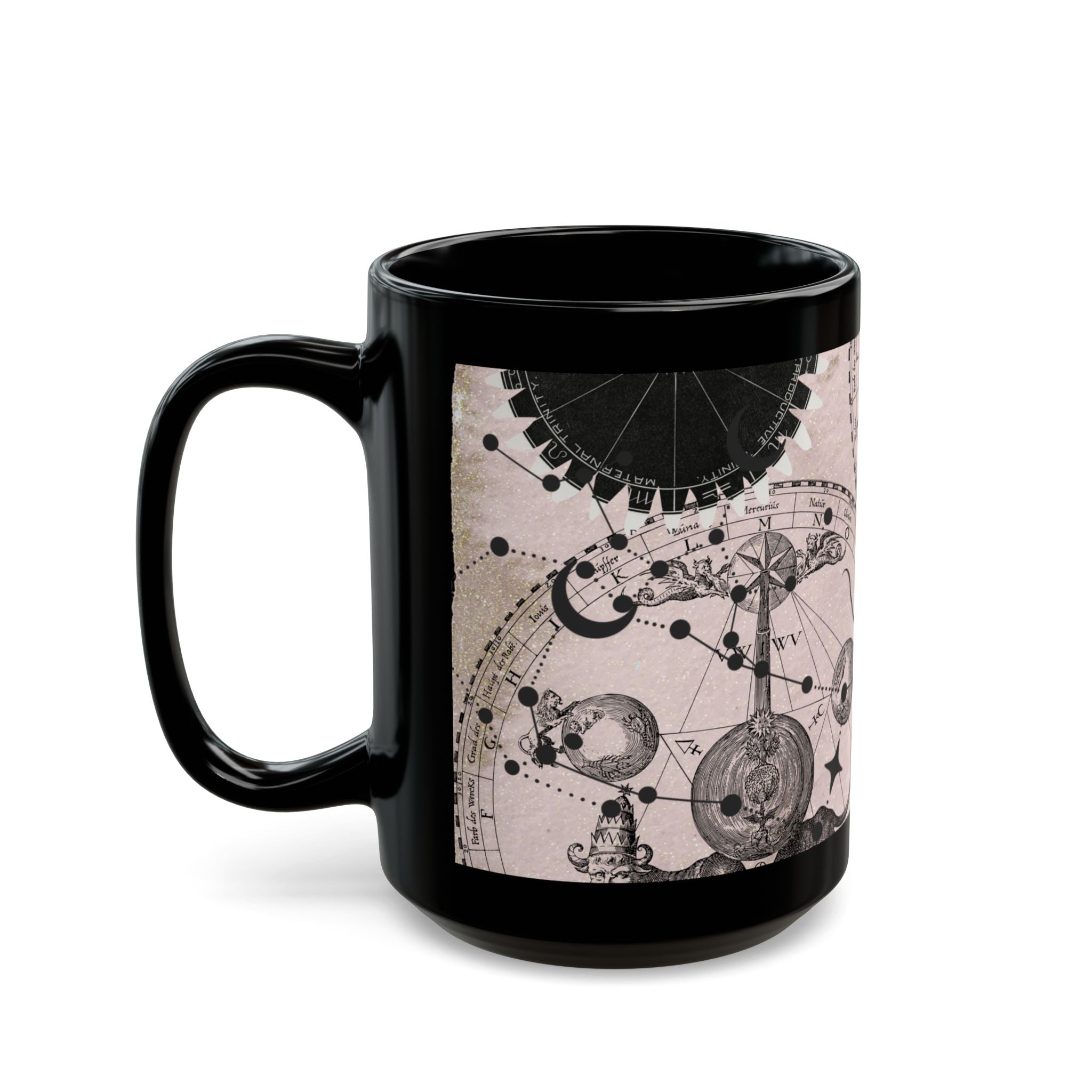 Astrology Constellation Black Mug – Vintage Zodiac Celestial Coffee Cup (11oz, 15oz) - Creations by Chris and Carlos