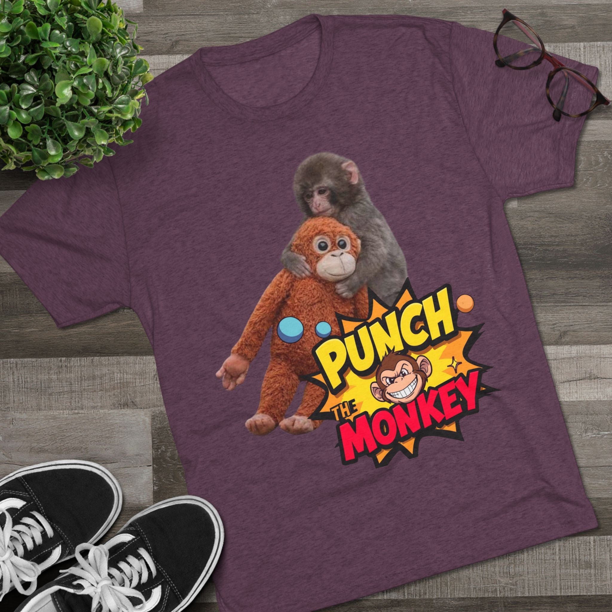 Punch the Monkey T-Shirt — Retro Comic Cartoon Monkey Graphic Tee - Creations by Chris and Carlos