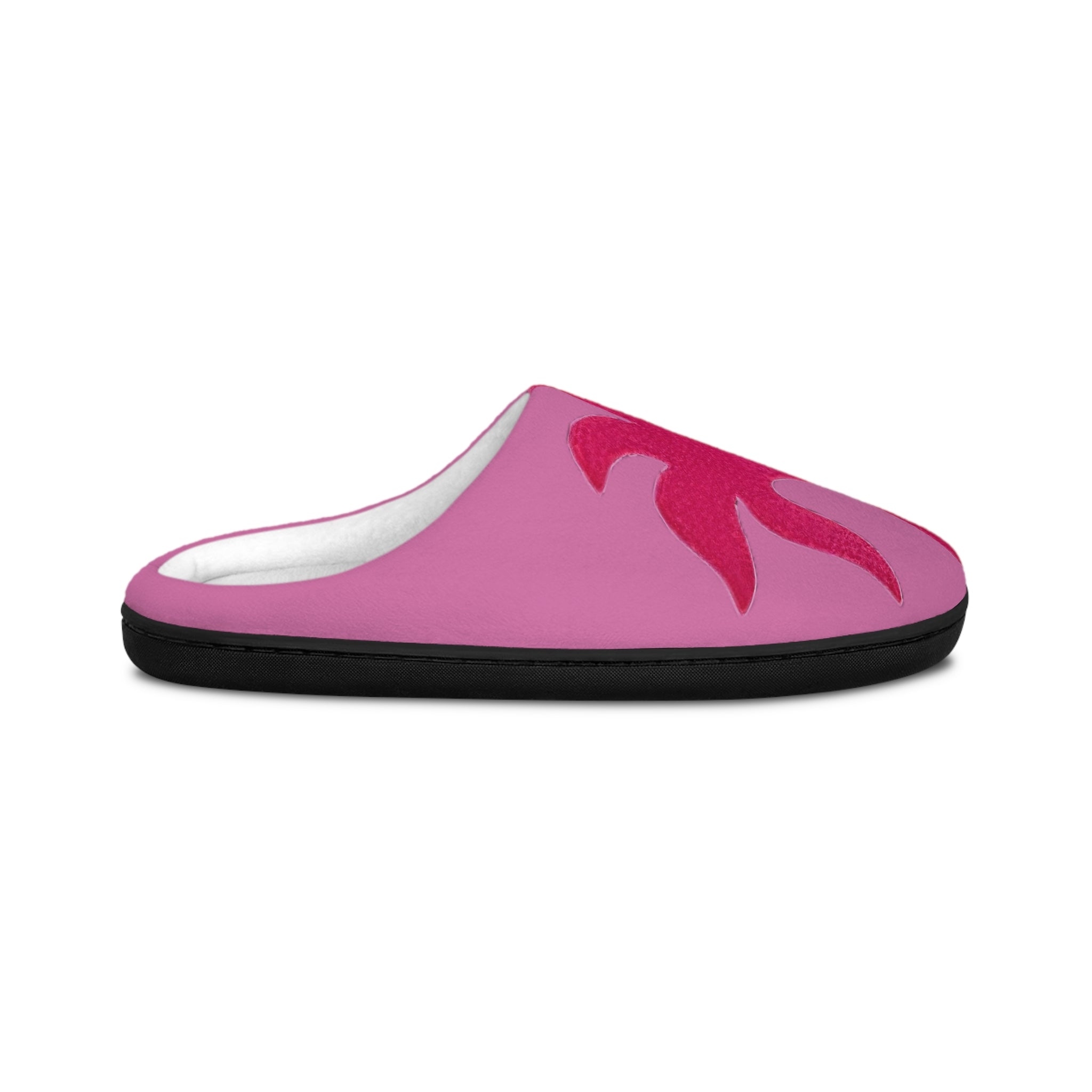 Pinky Palmtree Puff Pink Floral Sun Women's Indoor Slippers — Cozy House Shoes - Creations by Chris and Carlos