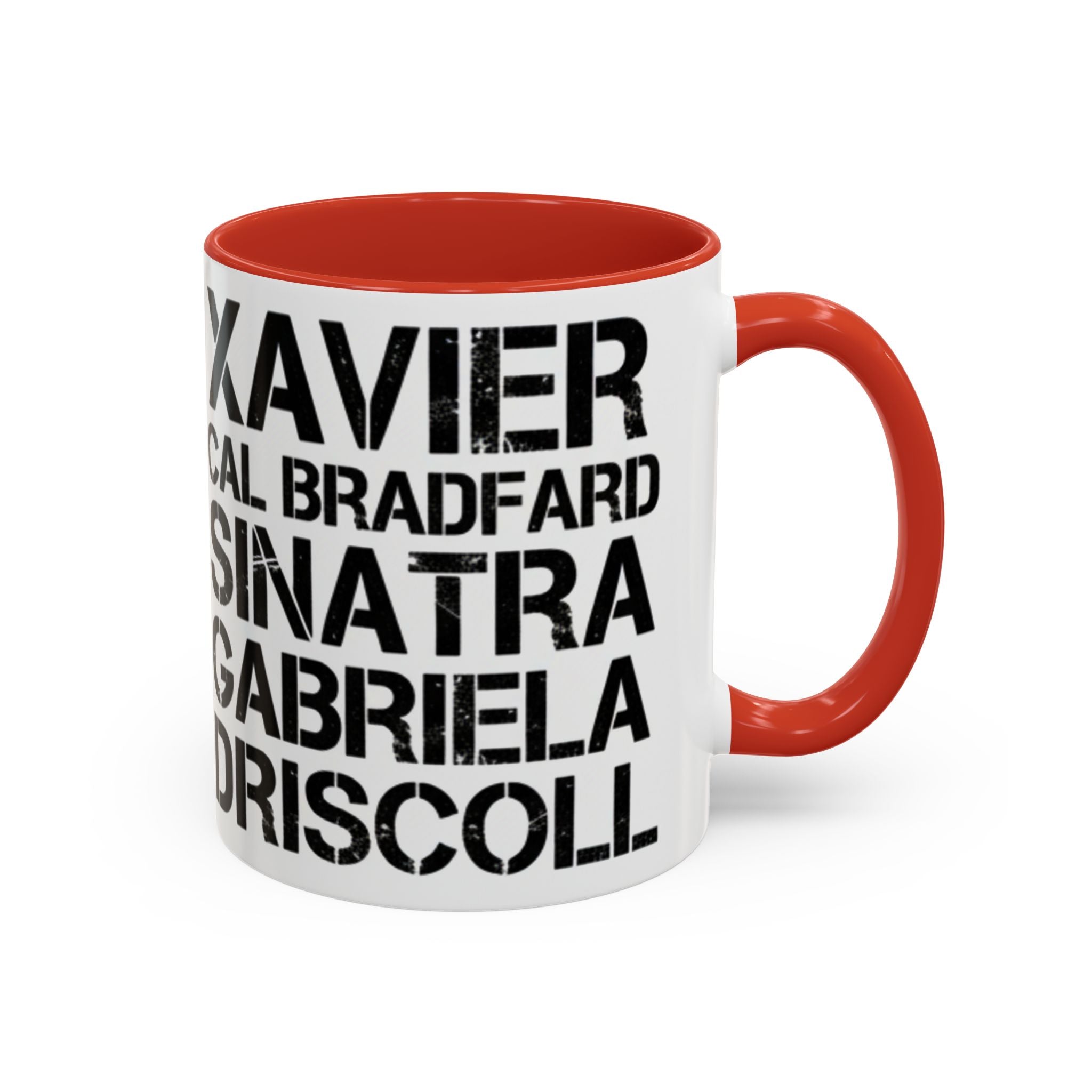 Paradise TV Show Typography Names Accent Coffee Mug — Bold Black Name List Design (11/15oz) - Creations by Chris and Carlos