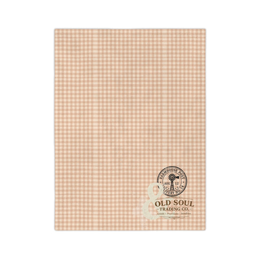Gingham Velveteen Blanket — Old Soul Trading Co. Microfiber Throw - Creations by Chris and Carlos