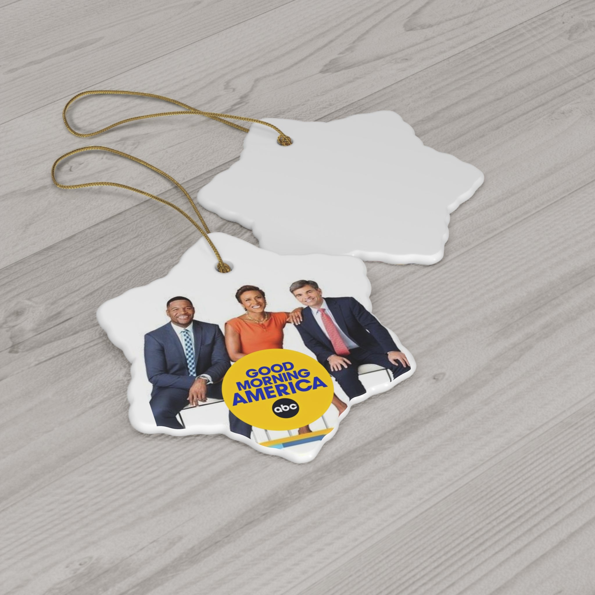Good Morning America GMA- Ceramic Ornament, 4 Shapes - Creations by Chris and Carlos