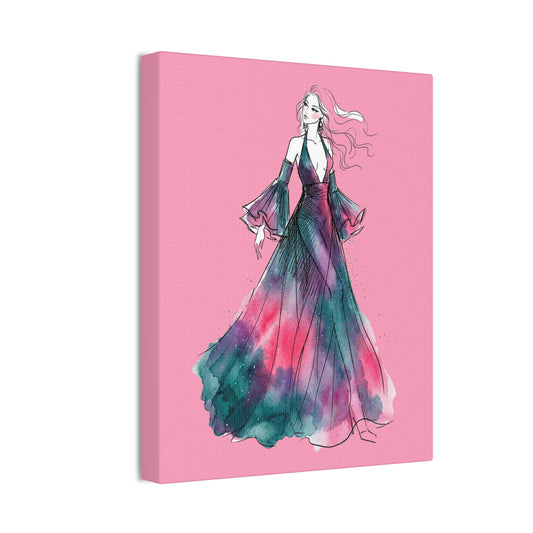 Watercolor Evening Gown Canvas Art — Fashion Illustration Wall Decor - Creations by Chris and Carlos